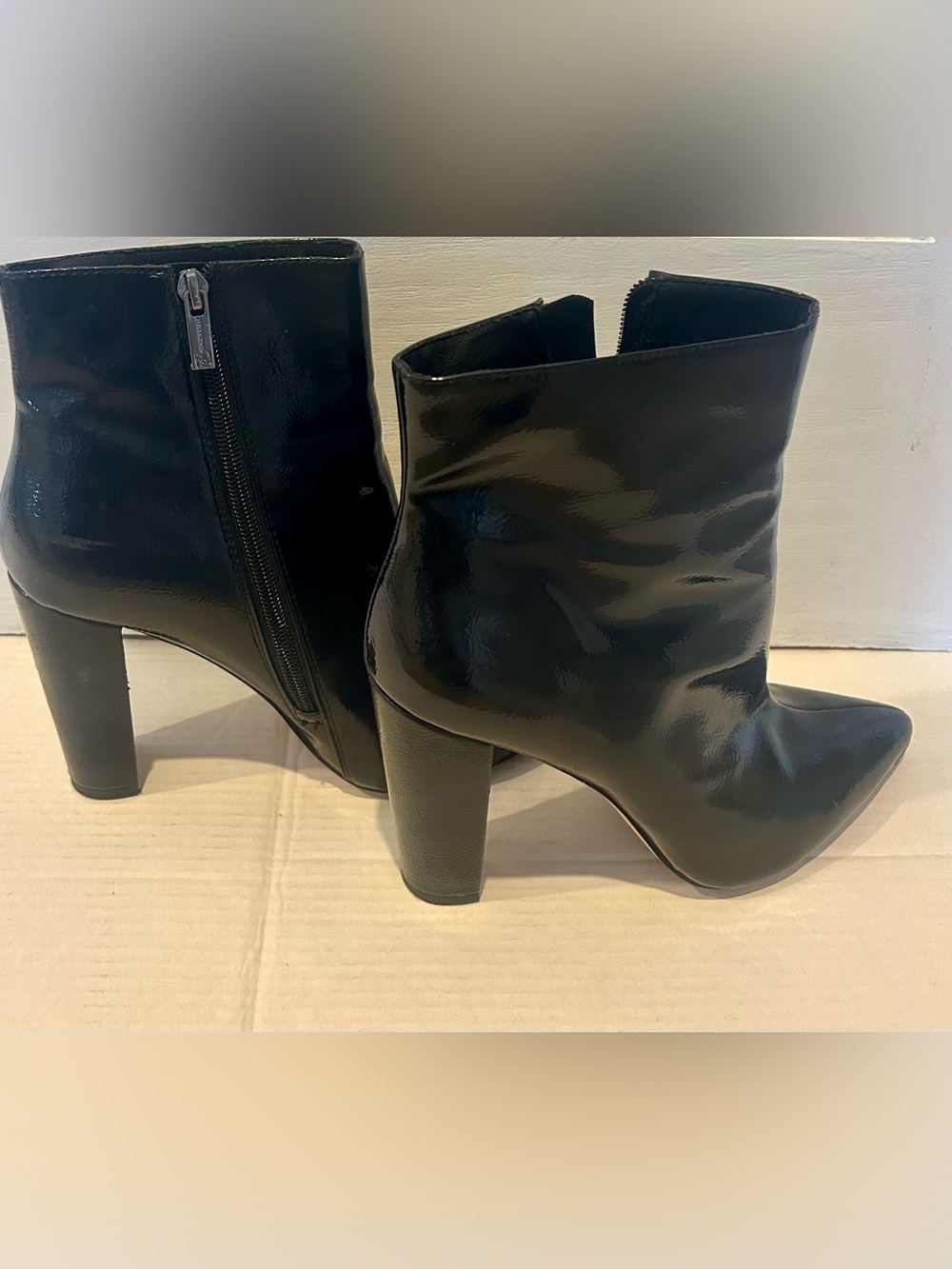 Jessica Simpson Black Patent Pointed Toe Ankle Booties